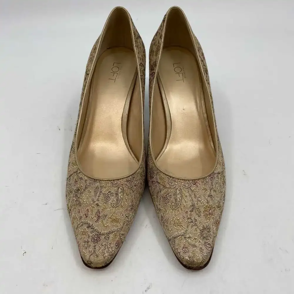 LOFT Gold Brocade Heels | Women’s Size 10